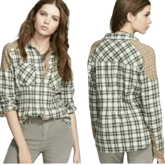 🌹FREE PEOPLE FLANNEL SHIRT - Picture 1 of 6